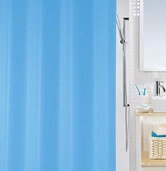 Spirella Bio Collection 180 x 200 100 Percent Polyester Textile Shower Curtain, Blue