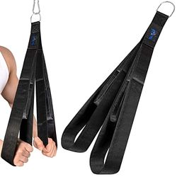 Yes4All Tricep Rem kabelfäste 56 cm och 74 cm för olika övningar, brett rörelseomfång/bärbar kabel klämfäste med stor D-ring, robust bröllopsmaterial