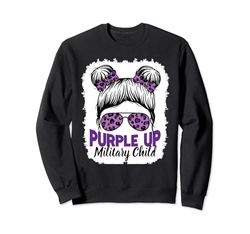 Purple Up for Military Kids Messy Bun Militar Niño Sudadera