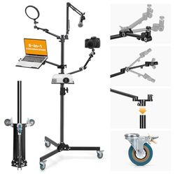 TARION Supporto Fotocamera da Tavolo con Braccio: Supporto DSLR Morsetto Flessibile da Tavolo con Bracci Snodato per Anello Luminoso, Microfono, Fotografia, Video, Stream Titanrig (Set per L'ingresso)