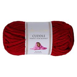 Utopia Crafts Cuddle Hilo suave de chenilla súper grueso para tejer y crochet, 100 g - 60 m (vino)