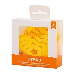 DECORA 0255312 Set 5 cortadores estrela 2,2 3,9 5,6 8,19,9 H 2,2 cm