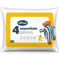 Silentnight Almofada colecionável Essentials, microfibra, branco, abotoaduras, 4 unidades (embalagem de 1), 4
