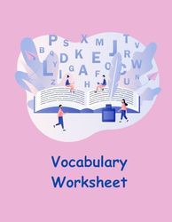 Vocabulary Worksheet| Grammar and Word Practice |Sentance Practice | Grammar Principles Worksheet: Book with Blue Alphabet on Pink Cover