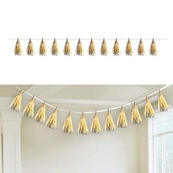 Amscan International 9908630 Lot de 12 pompons Doré 6 m