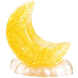 HCM Kinzel- Puzzle de Cristal, 3D, Luna, Color Dorado (59194)