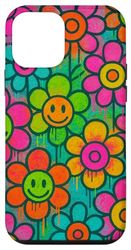 Fleur psychédélique avec visage rieur Coque pour iPhone 12 mini