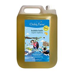 Childs Farm | Kids Bubble Bath | Bulk Refill 5L | Organic Raspberry | Gently Cleanses & Soothes | Suitable for Dry, Sensitive & Eczema-prone Skin