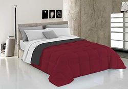 Elegant T-EL-Bordeaux/cinzento escuro-2P edredão de inverno, microfibra, bordô/cinzento escuro, 260 x 260 x 9 cm