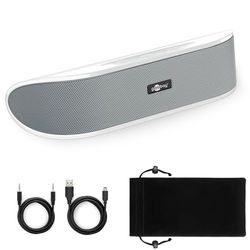 Goobay 95122 Mini Soundbar PC USB / 6W stereo luidspreker PC soundbar met kabel AUX en USB-aansluiting/TV luidspreker voor tv, pc, mobiele telefoon, Mac & laptop, wit