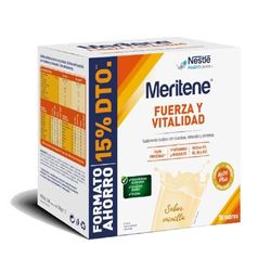 Meritene, Fuerza y Vitalidad, Batidos Sabor Vainilla, Fuerza para tus Músculos, Vitalidad para ti, Solución Nutricional para Adultos con Proteínas, Vitaminas y Minerales, 30 Sobres, 900 gr