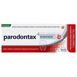 Parodontax Dentifricio Bianchezza, Contro Sanguinamento Casuale Delle Gengive, Gusto Migliorato, Confezione da 2x75 ml