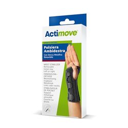 Actimove Estabilizador de muñeca Sports Edition con férula metálica extraíble - Para distensiones/esguinces y tendinitis - Izquierda/derecha - Negro, S