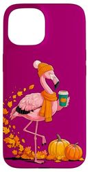 Automne Flamant Rose Pumpkin Spice Ambiance Festivités Coque pour iPhone 15