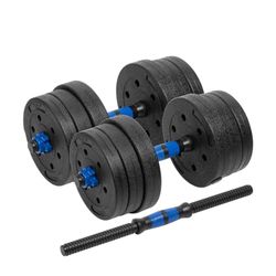 Rebel Active RBA-2300 - Set di manubri in bitume con barra di collegamento, 2 x 10 kg