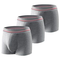 Carer 3-pack herrars inkontinens boxer briefs tvättbara lätta tunna bomullsinkontinensbyxor med 80 ml absorberande dyna förhindrar gråsläckage designade för lätt inkontinens grå storlek L