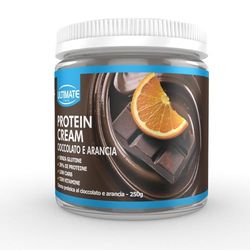 Ultimate Italia - Crema proteica al 30% spalmabile - 250g - gusto cioccolato e arancia - poche calorie, senza glutine, con vitamine