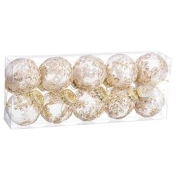 BigBuy Christmas Christmas Baubles Champagne Plastic Woven 6 x 6 x 6 cm (10 Units)