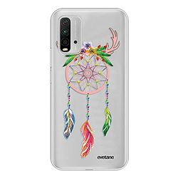 Evetane Custodia compatibile con Xiaomi Redmi 9T 360 Full Body Resistant Slim Protection Solid Case Cover Dreamcatcher Deer Design Trasparente