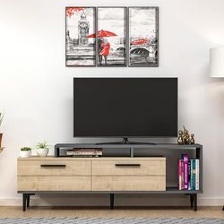 Hanah Home Support TV, mélamine, Sapphire Oak Anthracite, Taille Unique