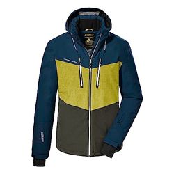 killtec Uomo Giacca da sci/giacca funzionale con cappuccio staccabile con cerniera e ghetta antineve KSW 45 MN SKI JCKT, dark petrol, S, 38699-000