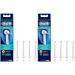Lot de 8 buses de rechange Oral-B WaterJet pour lavage bucco-dentaire et nettoyant interdentaire, pour un nettoyage complet des dents et un massage des gencives, blanches