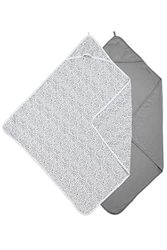 Meyco Baby Hooded Towel Cheetah Plain Grey 80 x 80 cm Pack of 2