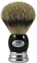 Hans Baier Exclusive - Pennello da barba, in acrilico nero con base in metallo, misura 2