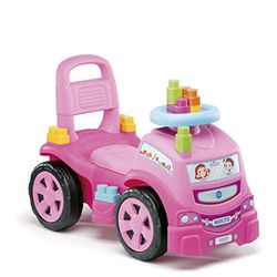 M MOLTO Porteur 3 x 1 Camion Rose avec 10 Blocs