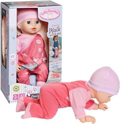 Baby Annabell Emily Walk with Me 710623 - 43cm Doll with Pink Romper and Hat - Requires 3 AAA Batteries (Not Included) - Suitable for Kids From 3+ Years (Package may vary)