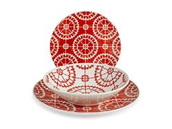 H&h servizio tavola 18 pezzi salvador in stoneware decorato