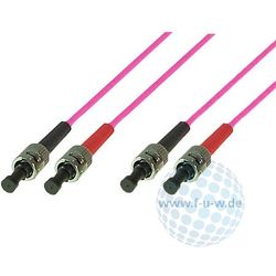 LWL Patchkabel, 50/125µm, OM4-Faser, 2X ST Stecker/2x ST Stecker, erikaviolett, 10,0 m