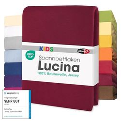 CelinaTex Lucina for Kids Baby Hoeslakens 3-pack 60x120-70x140 cm bordeaux rood katoenen hoeslaken