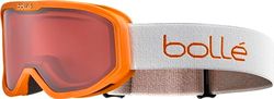 bollé INUK – Masque Ski Enfant – Orange et Gris Mat – Écran Vermillon Cat. 2 – Anti-buée, Anti-rayures, Aération Flow-Tech, Confort mousse