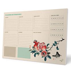 Grupo Erik Weekly Planner A4 In Italian - Japanese Art | Daily Planner Family, Desk Calendar, 54 Tear Off Pages Notepad | Cute Planner, Cute Stationery Gifts, Italian Gifts