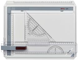 rOtring Rapid A4 Drawing Board | Technical Drafting Table with Guide Rails & Media Markings