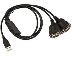 KALEA-INFORMATIQUE USB a 2 independientes RS-232 COM RS232 DB9 Serial Converter Cable. Longitud 1.5 M y Chipset Prolific