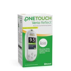 OneTouch Verio Reflect® Blood Glucose Meter I System for Blood Glucose Control I with 1 Blood Glucose Meter,1 Lancing Device, 10 lancets, 1 Pouch (Including Batteries)