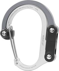 GEAR AID HEROCLIP karbinhake klämma och krok (stor) för camping, ryggsäck, organisation och garage, grå skugga