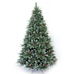 YEAUPE PRO Sapin de Noël Artificiel en PVC avec Support en métal - avec 800 Pointes Vertes - pour la Maison, Le Bureau, Les magasins et Les hôtels - 180 cm - Vert et Blanc