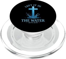 La dejó en la cruz del agua Hechos 22:16 Verso bíblico Bautismo PopSockets PopGrip para MagSafe