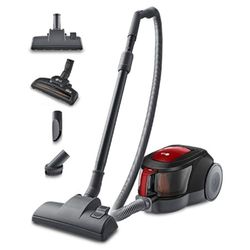 LG VC5506NHTCR - Aspirador sin Bolsa 650W, Sistema Ciclónico Elipse, Aspiradora Tubo Telescópico, Regulación Potencia, Depósito 1,1L, Especial mascotas + alfombras-suelos, Rojo