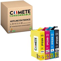 COMETE, Marque Française - 603XL - 4 Cartouches d'encre Compatibles Epson 603 XL Etoile de Mer - pour Cartouche epson XP 2100 XP 2105 (1 Noir 1 Cyan 1 Magenta 1 Jaune)