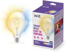 WiZ Lampadina Smart Wi-Fi, Luce Bianca da Calda a Fredda Dimmerabile, Filament, E27, 7W, Tecnologia SpaceSense, Controllo Vocale & Lampadina Smart Wi-Fi, Luce Bianca da Calda a Fredda Dimmerabile