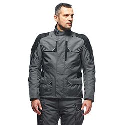 Dainese - Ladakh 3L D-Dry Jacket, Giacca Moto Touring Impermeabile, Protezioni su Spalle e Gomiti, 4 stagioni, Giacca da Moto per Uomo, Iron-Gate/Nero, 48