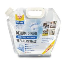 Zero In Damp Free Moisture Absorber Refill Crystals - 2kg | High-Performance Moisture Control for Dehumidifiers | Prevents Dampness, Mold, and Mildew | Ideal for Home, Wardrobes, Storage & Basements