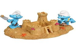 Aqua Della, Figurine Les Schtroumpfs Château de Sable 21,1x11,5x8,8cm, Hautement détaillée et fabriquée en résine de polyester, Non-toxique et pH neutre, Pour les aquariums d'eau douce et d'eau de mer