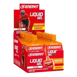Enervit, Gel Líquido de Naranja, Idóneo para Deportes de Resistencia, Aporta 30 Gramos de Hidratos de Carbono, con Maltodextrina, Fructosa y Vitamina B1, Envase de 18 de 60 Mililitros