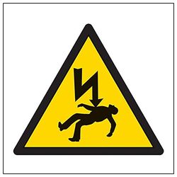 Vsafety 61014 AF-S "avertissement risque de mort logo" Sign, carré, 100 mm x 100 mm (lot de 3)