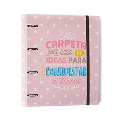 Grupo Erik Carouge 4 Ring Binder - A4 Folders Ring Binder - 10.6 x 12.6 inches / 27 x 32 cm - Ring Binder A4 - A4 Ringbinder - 4 Ring Binder A4 - Cute Stationery